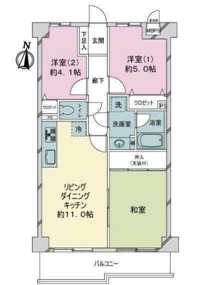 ライオンズマンション久米川第3(3LDK) 2階の内観
