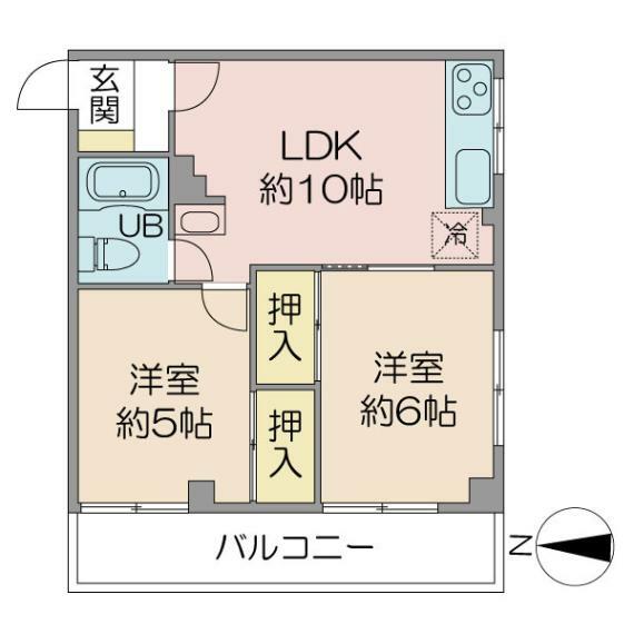 三鷹サニーマンション(2LDK) 3階の内観