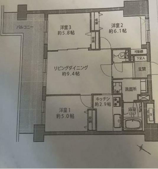 ライオンズガーデン町田駅南(3LDK) 11階の間取り図