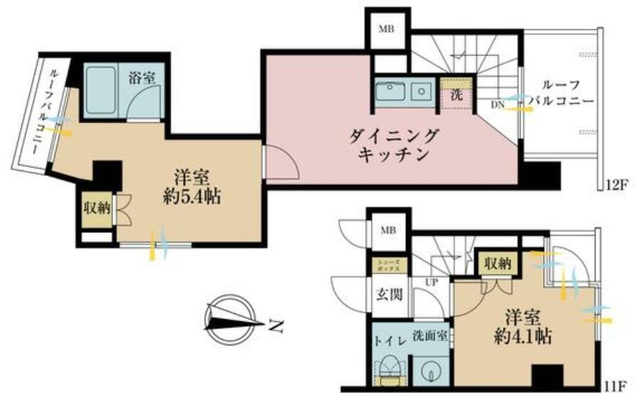 ニューライフ新宿東(2DK) 11階の間取り図