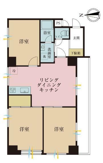 セブンスターマンション木場(2LDK) 8階の間取り図