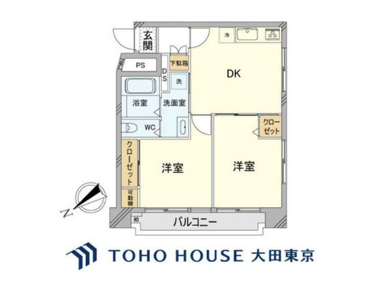 旗の台サマリヤマンション(2DK) 9階の間取り図