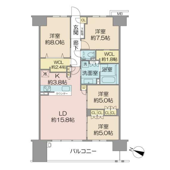 ヴェレーナシティ千葉ニュータウン中央アリーナ(4LDK) 13階の間取り図