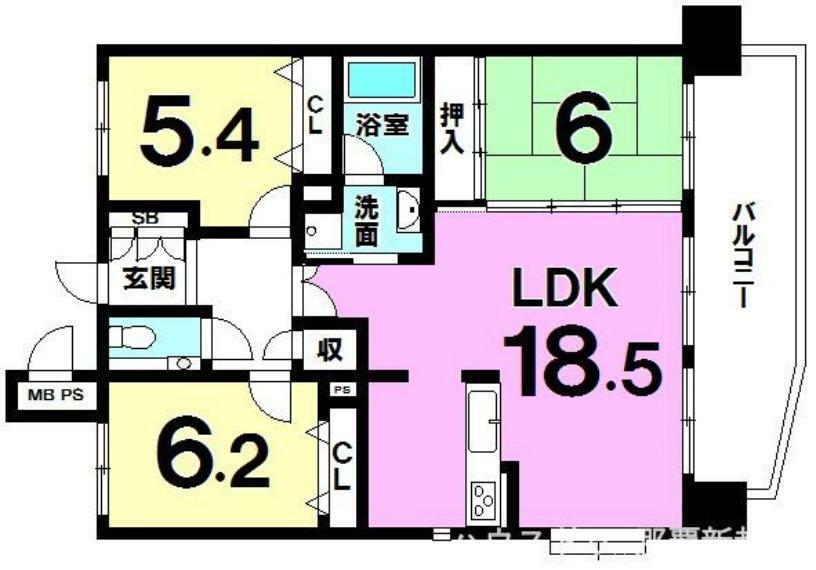 ライオンズステージ浦添弐番館(3LDK) 12階の間取り図