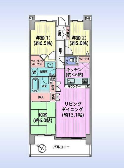 シュロスガーデン志木(3LDK) 4階の間取り図