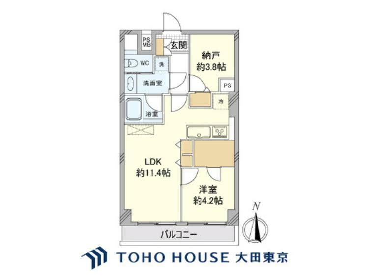 柿の木坂スカイマンション(1LDK) 2階の間取り図