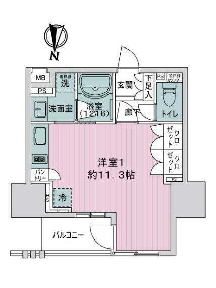 オープンレジデンシア名古屋栄(1R) 8階の間取り図