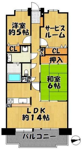 エルコンフォール新三田(2LDK) 6階の内観
