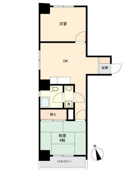 戸越サマリヤマンション(2DK) 7階の間取り図