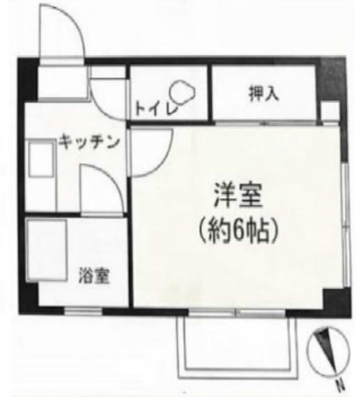 三田池袋北コーポ(1K) 3階の間取り図