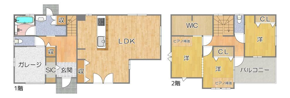 2階のお部屋は住む人の好みに合わせて<BR/>間取りを変更できる仕様になっていますよ！