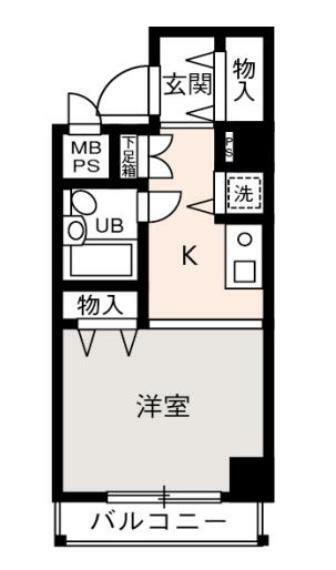 ロイヤル姫島(1R) 1階の間取り図