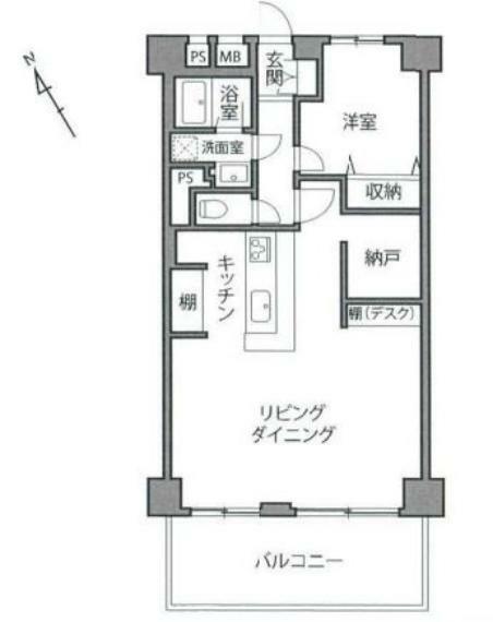 大井町ハウス(1LDK) 2階の間取り図
