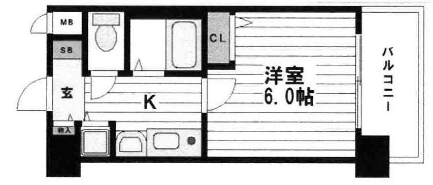プレサンス東本町(1K) 7階の間取り図