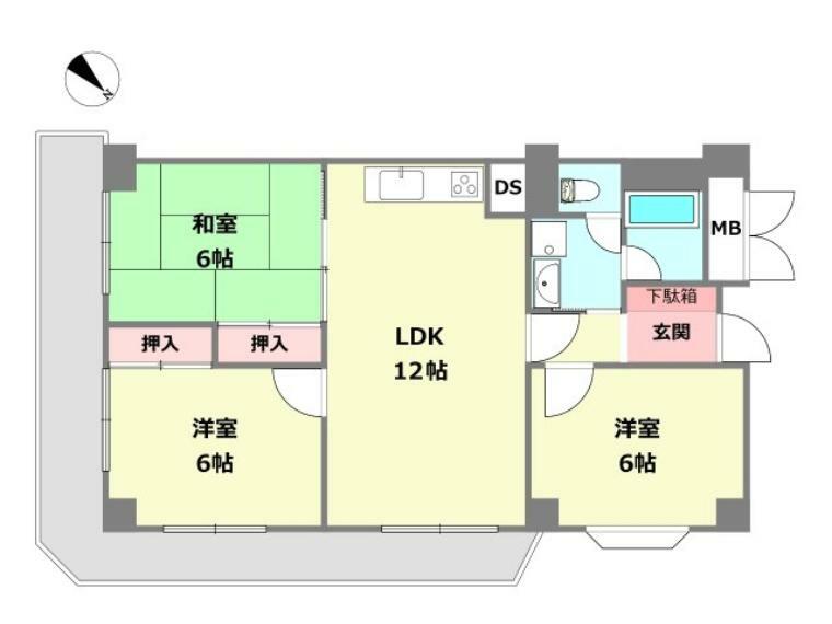 芦屋山ノ手アーバンライフアネックス(3LDK) 3階の間取り図