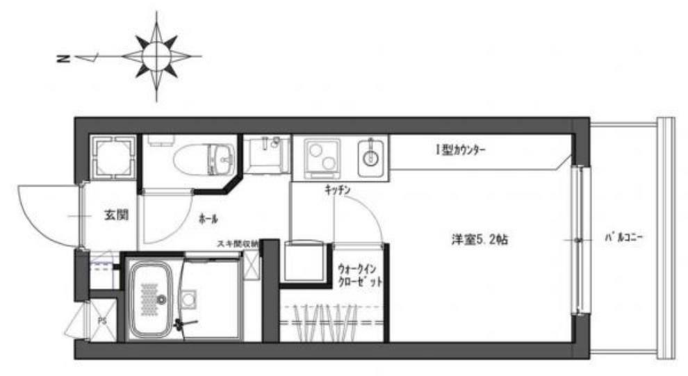 デトム・ワン東福寺(1R) 2階の間取り図