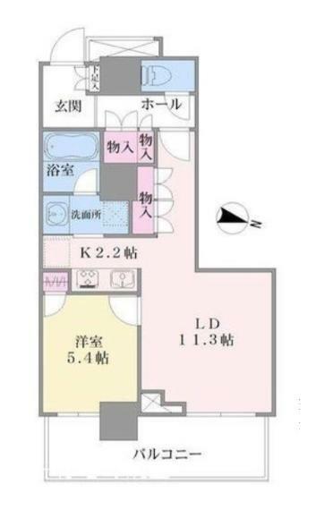 リエトコート武蔵小杉ザ・クラッシィタワー(1LDK) 20階の間取り図
