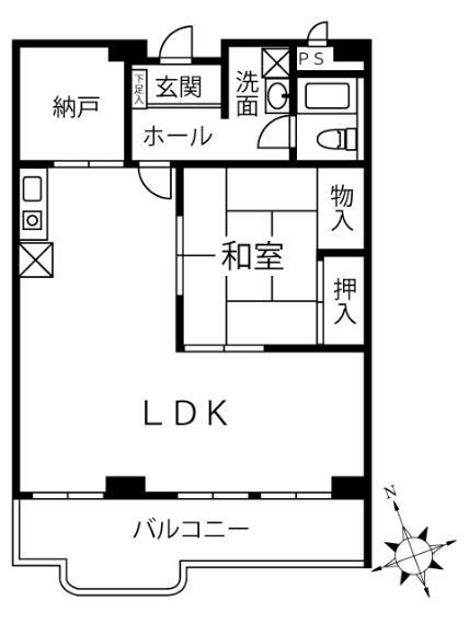 ヘルスケアさわら(1LDK) 7階の間取り図