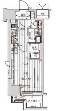 スプランディッド大阪WEST(1K) 7階の間取り図