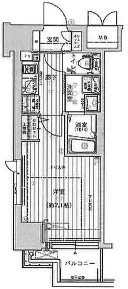 スプランディッド大阪WEST(1K) 7階の間取り図