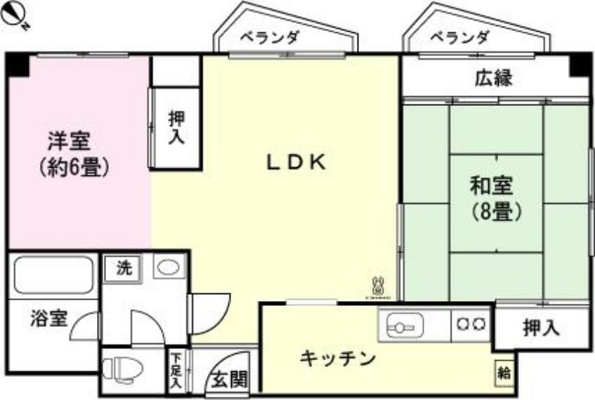 伊東マンション　第3別館(2LDK) 2階の間取り図