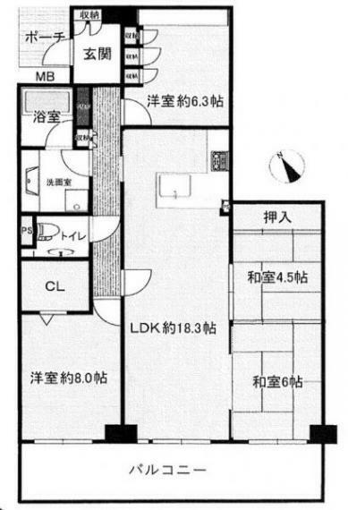 クロスティ八尾南壱番館(4LDK) 5階の間取り図