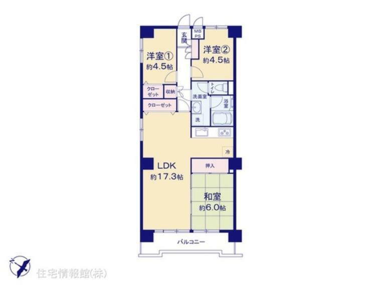 金沢八景グリーンハイツA棟(3LDK) 5階の間取り図