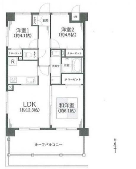 エスペランサ高幡不動(3LDK) 2階の間取り図