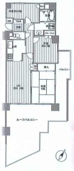 戸塚西パークホームズ弐番館(3LDK) 2階の間取り図