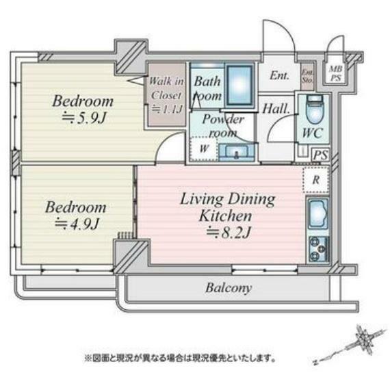 藤沢ダイカンプラザ(2LDK) 3階の間取り図