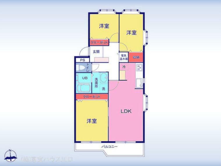 ライオンズマンション西川口第3(3LDK) 5階の間取り図