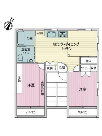 三田池袋西コーポ(2LDK) 2階の間取り図