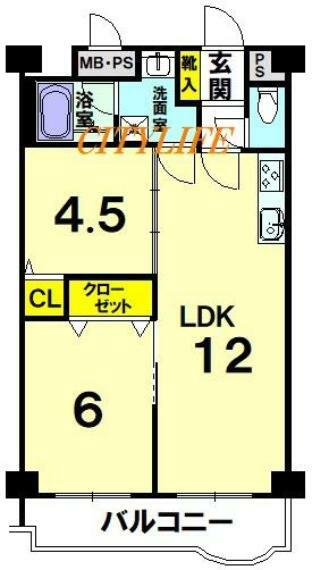 吉祥院ガーデンハイツA棟(2LDK) 7階の間取り図