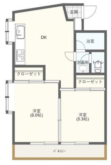 津田沼サニーマンション(2DK) 2階の内観
