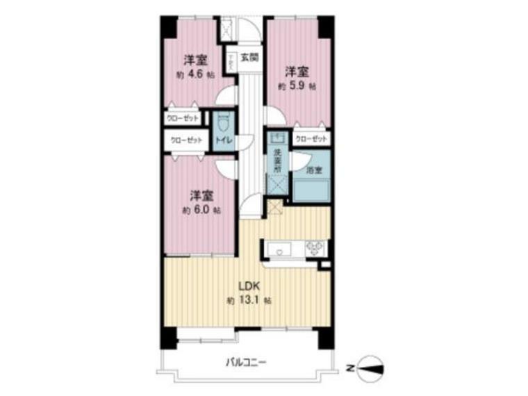 間取図。図面と異なる場合は現況を優先。