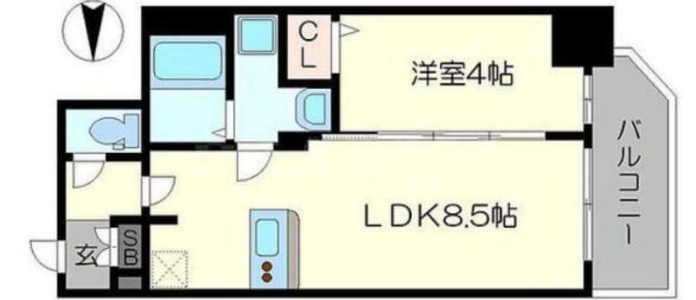プレサンス北浜オリジン(1LDK) 11階の間取り図