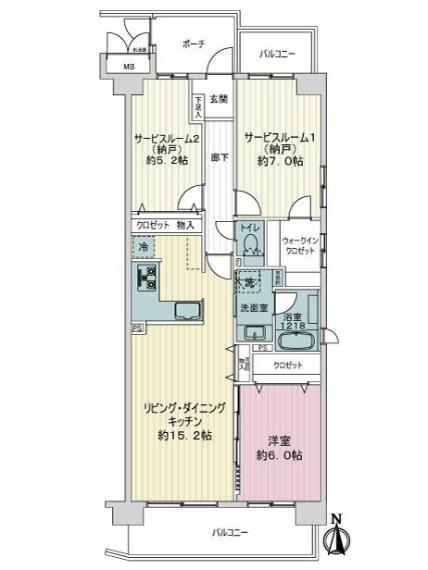 ソフィア板橋徳丸(1LDK) 2階の間取り図