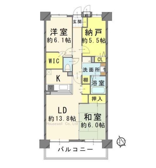 ベルドゥムール熊谷弐番館(2LDK) 3階の内観