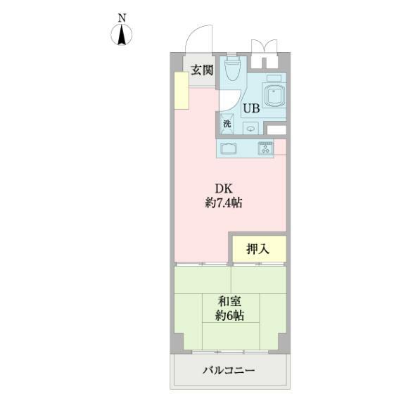秀和西麻布レジデンス(1DK) 6階の間取り図