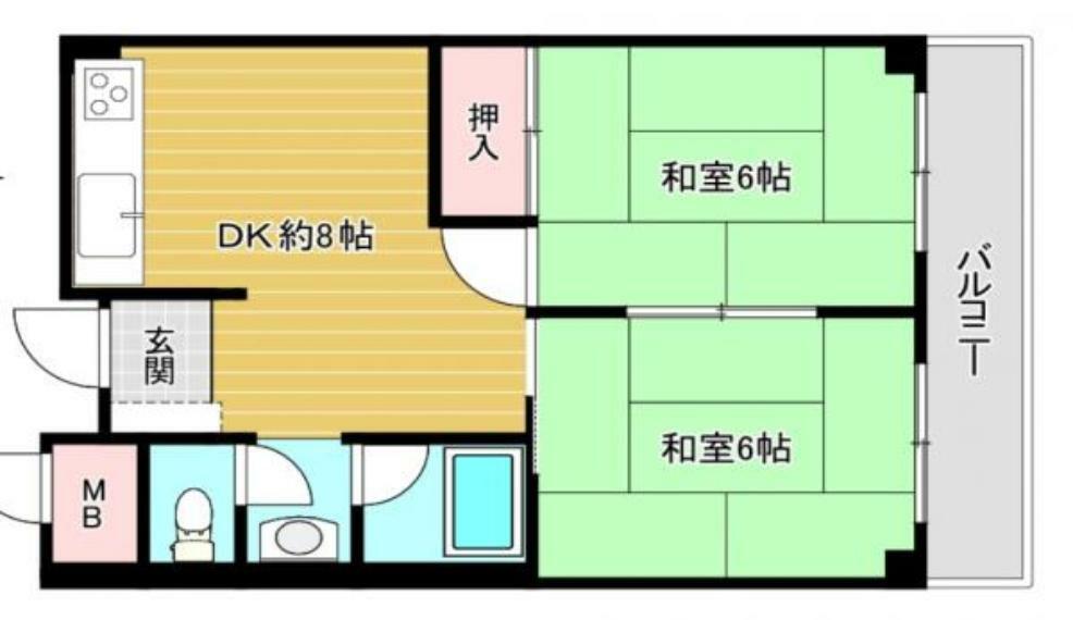 ニュー大阪ハイツ(2DK) 5階の間取り図