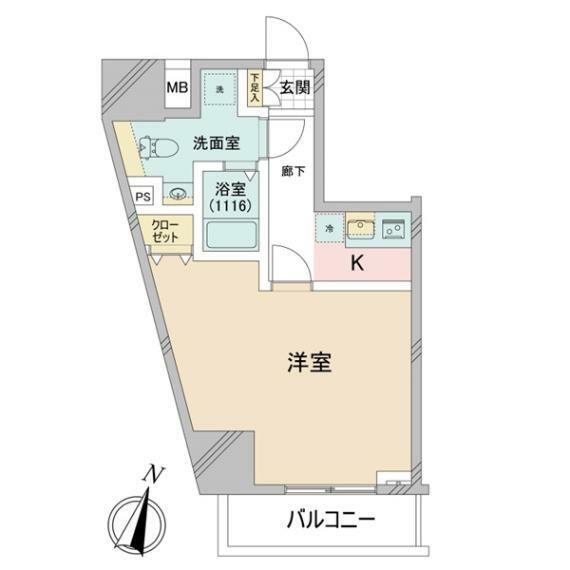 ジェノヴィア渋谷笹塚スカイガーデン(1K) 9階の間取り図