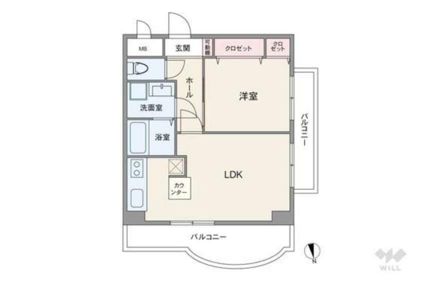 チサンマンション第2江坂(1LDK) 5階の間取り図