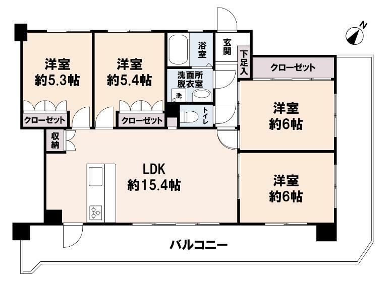 シティライフ箱崎7(4LDK) 6階の間取り図