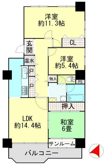 ポートピアプラザC棟(3LDK) 24階の内観