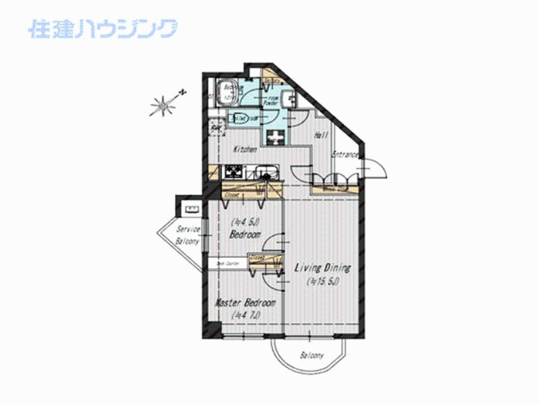イトーピア五反田マンション(2LDK) 8階の間取り図