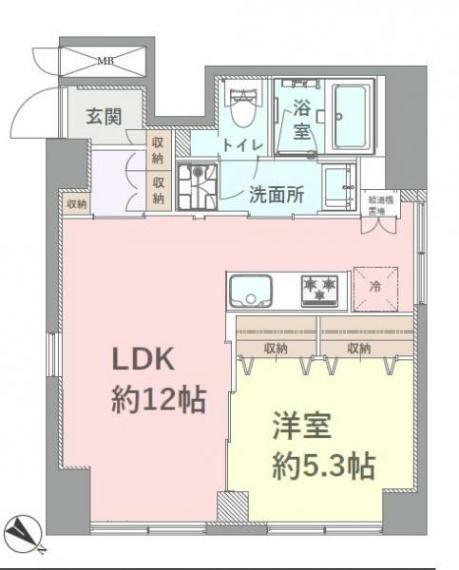 藤和東中野コープ(1LDK) 6階の間取り図
