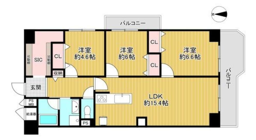 千里グリーンマンション(3LDK) 5階の内観