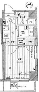 菱和パレス文京南(1K) 2階の間取り図