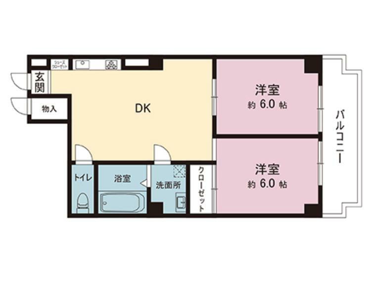 シャンボール静岡(2DK) 5階の間取り図