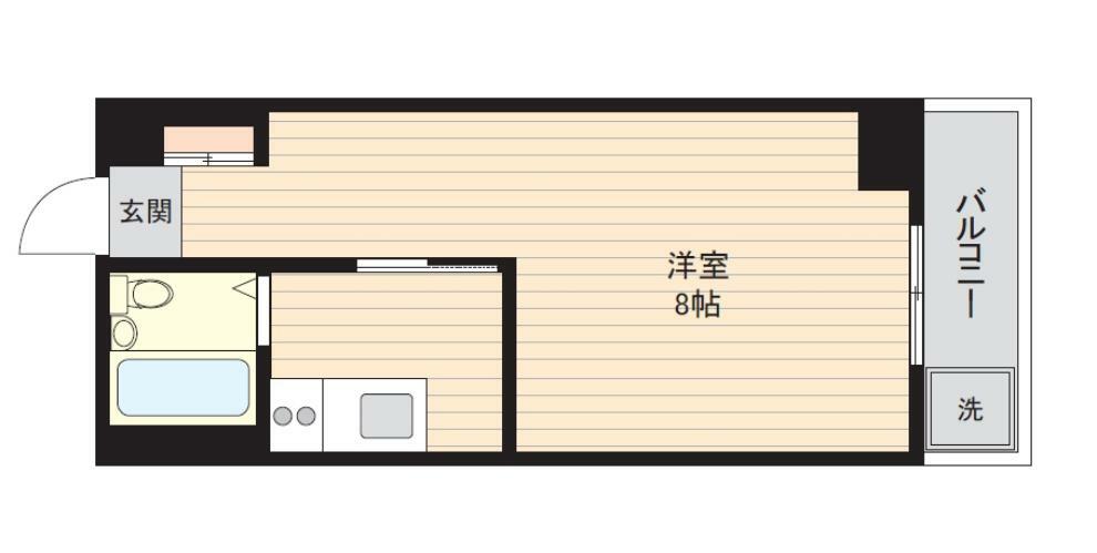 チサンマンション岡山(1K) 7階の間取り図